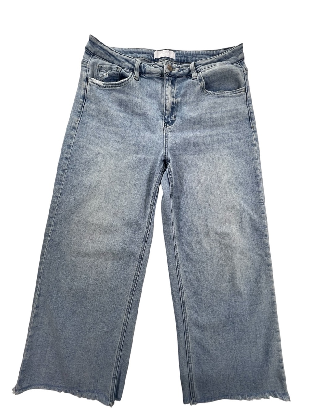 Vervet Blue High-Rise Wide-Leg Crop Jeans Light Wash Size 32